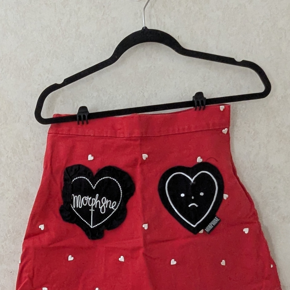 Morph8ne Red Heart Patch Mini Skirt
